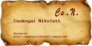 Csoknyai Nikolett névjegykártya